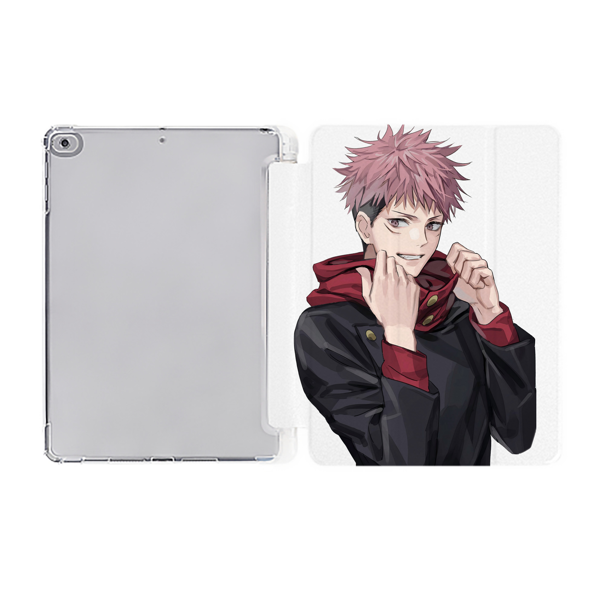 （画像用） 呪術廻戦 Jujutsu Kaisen IPad ケース ペン収納付き 三つ折りスタンド PUレザー×シリコン 対応機種9.5/10.5/10.9インチ
